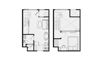 Планировка квартиры 1 спальня в ЖК Reference Kaset District № 11006