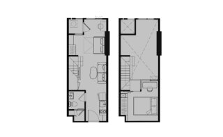Apartment floor plan, 2 bedrooms in Reference Kaset District No. 11007