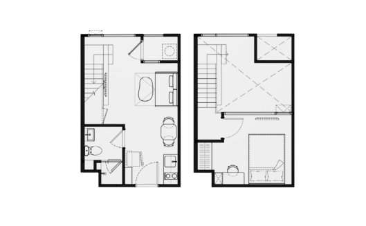 Apartment floor plan, 1 bedroom in Reference Kaset District No. 11006 (2D)
